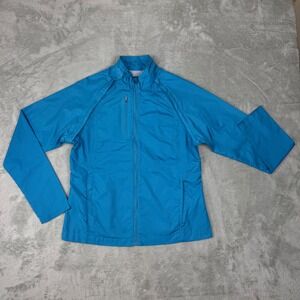 Antigua Performance Women's Blue Full Zip Lightweight Windbreaker Jacket Size M